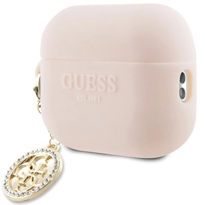 3. Etui Guess 3D Rubber 4G Diamond Charm na AirPods Pro 2 - różowe