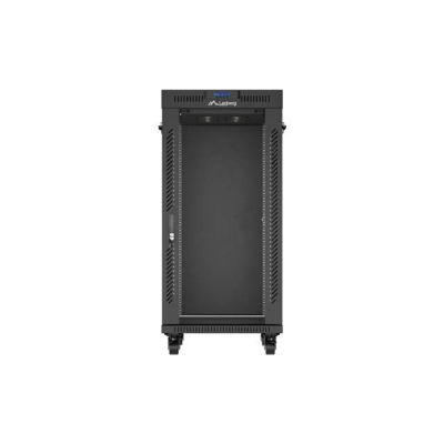 6. LANBERG SZAFA INSTALACYJNA RACK STOJĄCA 19" 24U 600X800 CZARNA DRZWI PRZESZKLONE LCD (FLAT PACK) V2