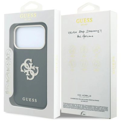 8. Etui Guess Smooth & Big Strass Logo na iPhone 18 Pro Max / 17 Pro Max - czarne
