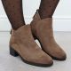 7. Botki damskie na klocku ocieplane beżowe Potocki 12472