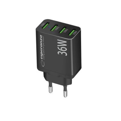 9. ESPERANZA ŁADOWARKA SIECIOWA 36W 4X USB-A QC 3.0 18W EZC107K
