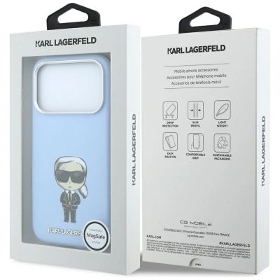 9. Etui Karl Lagerfeld Smooth Ikonik Sketch MagSafe do iPhone 18 Pro / 17 Pro - jasnoniebieske