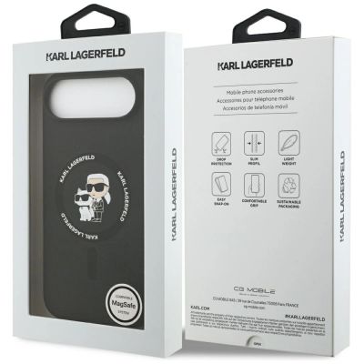 8. Etui Karl Lagerfeld Silicone Karl&Choupette Ring MagSafe do iPhone 17 Air - czarne