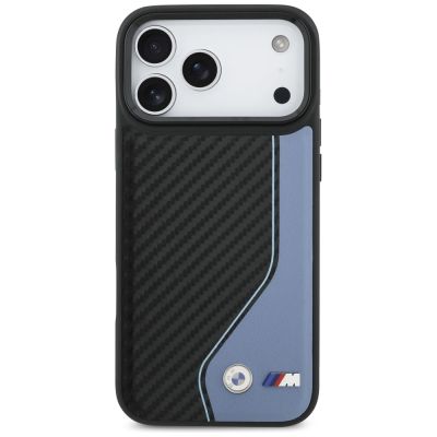 3. Etui BMW M Carbon Logo MagSafe na iPhone 17 Pro Max - niebieskie