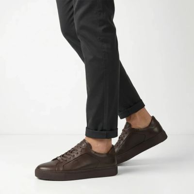 2. Skórzane półbuty męskie sneakersy brązowe Filippo MP8274