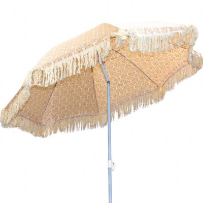 9. PARASOL PLAŻOWO OGRODOWY Z FRĘDZLAMI 174CM ŻÓŁTY