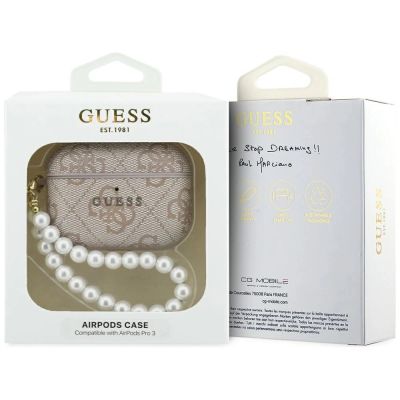 4. Etui Guess 4G Pearl Strap na AirPods Pro 3 - różowe