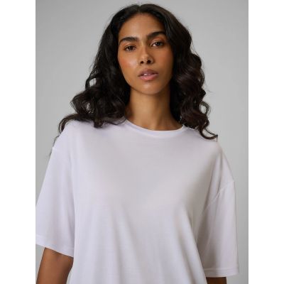 4. T-shirt loose gładki damski 4F 4FRSS26TTSHF4262-10S