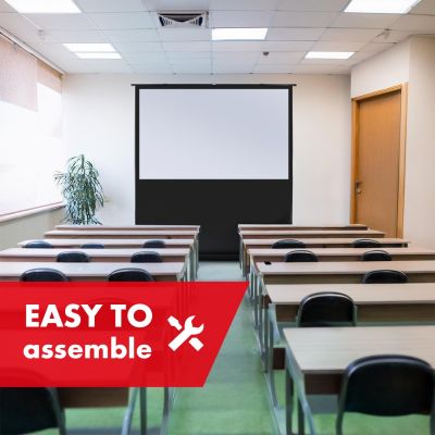 13. MACLEAN PRZENOŚNY EKRAN PROJEKCYJNY, KOMPAKTOWY, PODŁOGOWY, 100", 16:10 MC-213