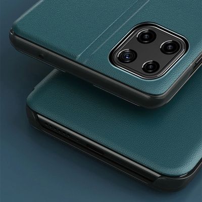 8. Eco Leather View Case elegancki futerał etui z klapką i funkcją podstawki Samsung Galaxy A22 4G pomarańczowy
