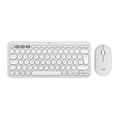 27. Logitech 920-012204 klawiatura Dołączona myszka Uniwersalne RF Wireless + Bluetooth QWERTZ Niemiecki Biały