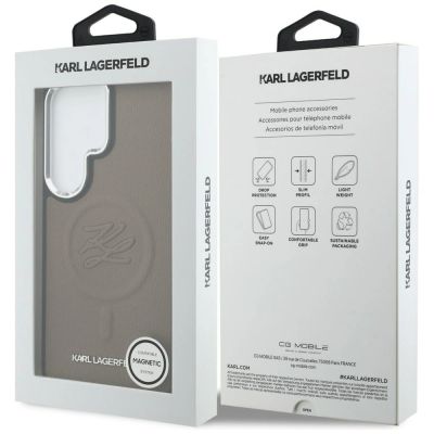 8. Etui Karl Lagerfeld Embossed Ring Initials MagSafe na Samsung Galaxy S26 Ultra - brązowe