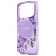 5. Etui Guess IML Flowers Pearl Strap MagSafe na iPhone 18 Pro Max / 17 Pro Max - fioletowe
