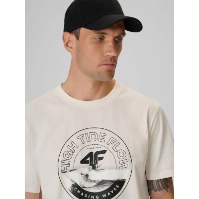3. T-shirt regular z nadrukiem męski 4F 4FRSS26TTSHM4298-11S