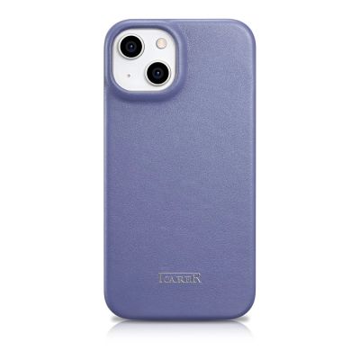 3. iCarer CE Premium Leather Folio Case skórzane etui iPhone 14 Plus z klapką magnetyczne MagSafe jasnofioletowy (WMI14220715-LP)