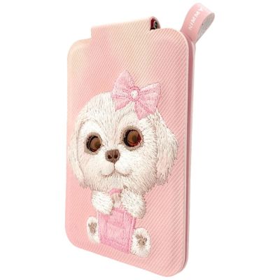 4. Portfel Magnetyczny Nimmy New Big-Eye Cute Pets 2.0 Dog ze stojakiem na telefon - różowy