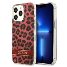 Etui Guess Leopard na iPhone 13 Pro / iPhone 13 - czerwone