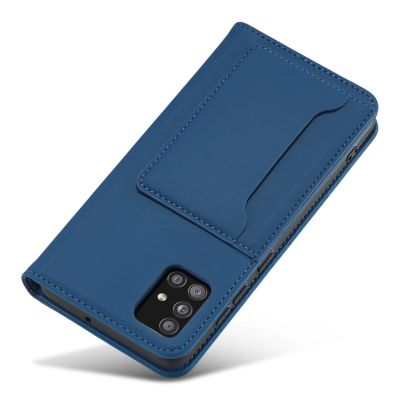 7. Magnet Card Case etui do Xiaomi Redmi Note 11 Pro pokrowiec portfel na karty kartę podstawka niebieski