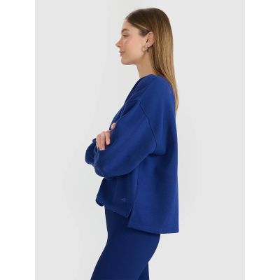 3. Bluza dresowa oversize nierozpinana bez kaptura damska 4F 4FWSS25TSWSF1543-30S