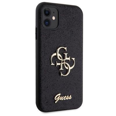 4. Etui Guess Glitter Script Big 4G na iPhone 11 / Xr - czarne