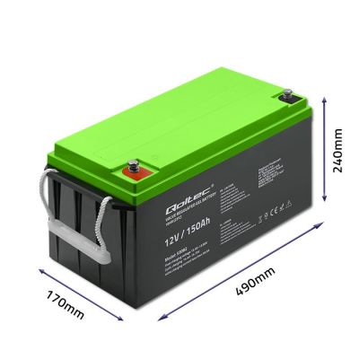 8. QOLTEC AKUMULATOR ŻELOWY 12V | 150AH | GEL