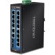 TRENDnet TI-G162 - Przełącznik - niezarządzalny - 14 x 10/100/1000 + 2 x Gigabit SFP - Możliwość montażu na szynie DIN, montaż na ścianie - DC