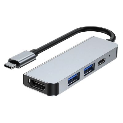 5. HUB Tech-Protect V2 4w1 USB-C - USB-A 3.0 / USB-A 2.0 / USB-C / HDMI - szary