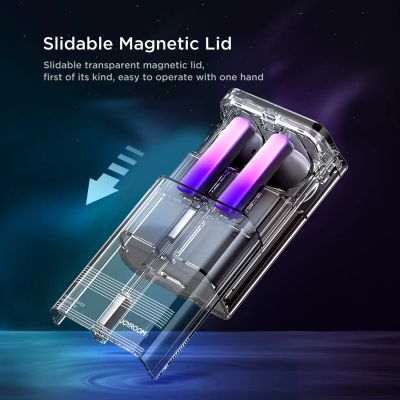 11. Słuchawki bezprzewodowe TWS Joyroom JR-TC1 IceLens Series ze światłami LED - czarne