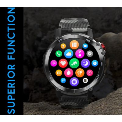 11. Smartwatch Męski RUBICON RNCF08 Black/Moro SMARUB232
