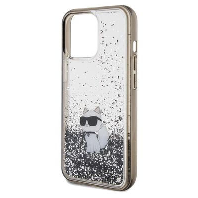 6. Etui Karl Lagerfeld Liquid Glitter Choupette na iPhone 13 Pro Max - przezroczyste