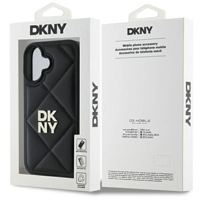8. Etui DKNY Quilted Stack Logo na iPhone 16 - czarne