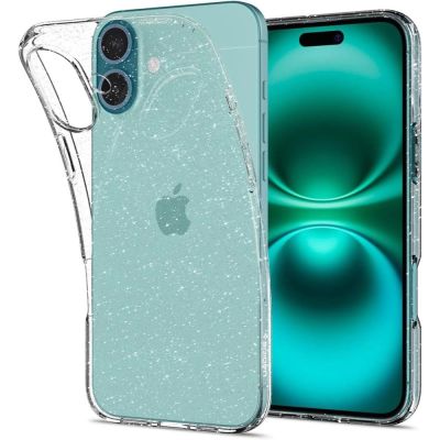 Etui Spigen Liquid Crystal na iPhone 16 Plus - przezroczysto-brokatowe