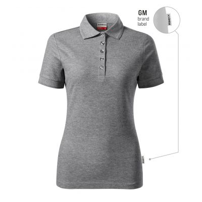 Koszulka polo damska Reserve (ciemnoszary melanż (brand label))