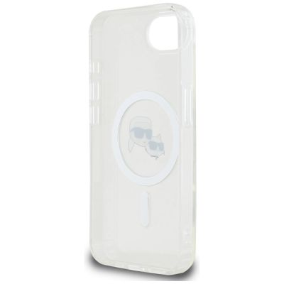 7. Etui Karl Lagerfeld IML Metal Karl & Choupette Heads MagSafe na iPhone 16e - białe