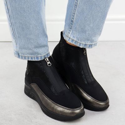 7. Botki damskie na zamek czarne Rieker 9362