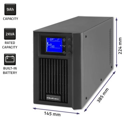 5. Zasilacz awaryjny UPS Qoltec Pure Sine Wave LCD 2000VA 1600W