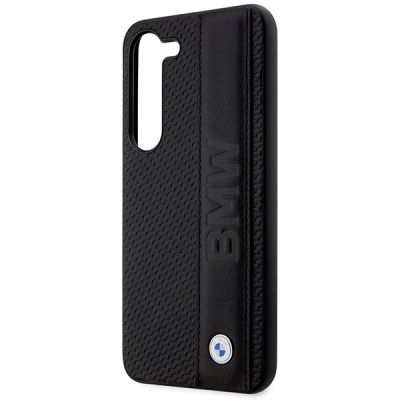 6. Etui BMW Leather Textured & Stripe na Samsung Galaxy S23+ - czarne