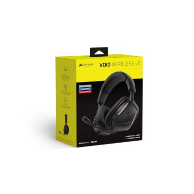 5. Corsair VOID WIRELESS v2 Zestaw słuchawkowy Przewodowy i Bezprzewodowy Opaska na głowę Gaming USB Type-C Bluetooth Czarny