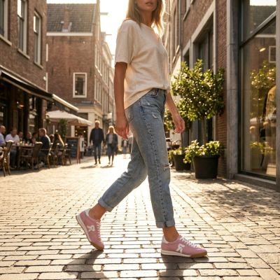 9. Półbuty damskie sneakersy komfortowe różowe Rieker  W4000-31