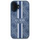 3. Etui Guess 4G Printed Stripes MagSafe na iPhone 16 - niebieskie