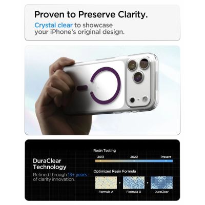 9. Etui Spigen Ultra Hybrid Mag MagSafe na iPhone 18 Pro / 17 Pro - przezroczysto-burgundowe