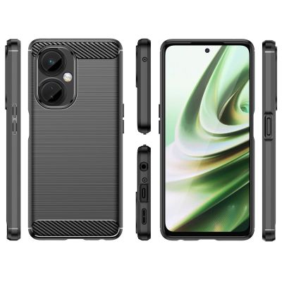 2. Carbon Case etui OnePlus Nord CE 3 elastyczny silikonowy karbonowy pokrowiec czarne