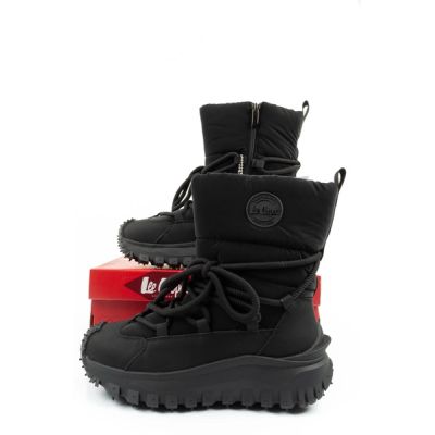10. Lee Cooper buty sportowe damskie zimowe trekkingowe ocieplane czarne skóra naturalna