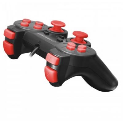 4. Gamepad Esperanza EGG106R (PC, PS2, PS3; kolor czarny, kolor czerwony)