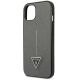 6. Etui Guess Saffiano Triangle Logo na iPhone 14 - srebrne