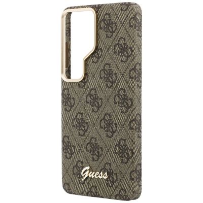 6. Etui Guess 4G Script MagSafe na Samsung Galaxy S26 Ultra - brązowe