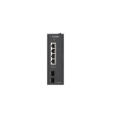 D-Link DIS-100G-06P przełącznik sieciowy Nie zarządzany L2 Gigabit Ethernet (10/100/1000) Obsługa PoE DIN rail Czarny