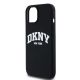 6. Etui DKNY Liquid Silicone White Printed Logo MagSafe na iPhone 15 / 14 / 13 - czarne
