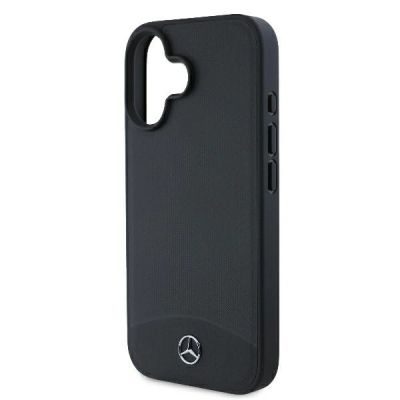 6. Etui Mercedes Textured And Plain Leather MagSafe na iPhone 16 - czarne
