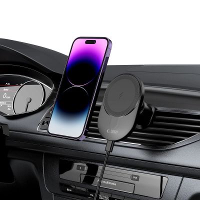 8. Uchwyt Tech-Protect MM15W-V1 samochodowy na telefon z ładowarką indukcyjną MagSafe 15W na kratkę nawiewu - czarny